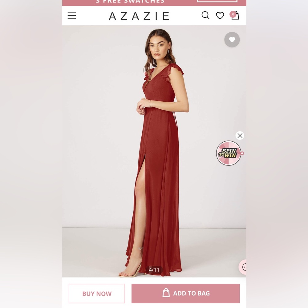 Azazie bridesmaid dress in Terracotta